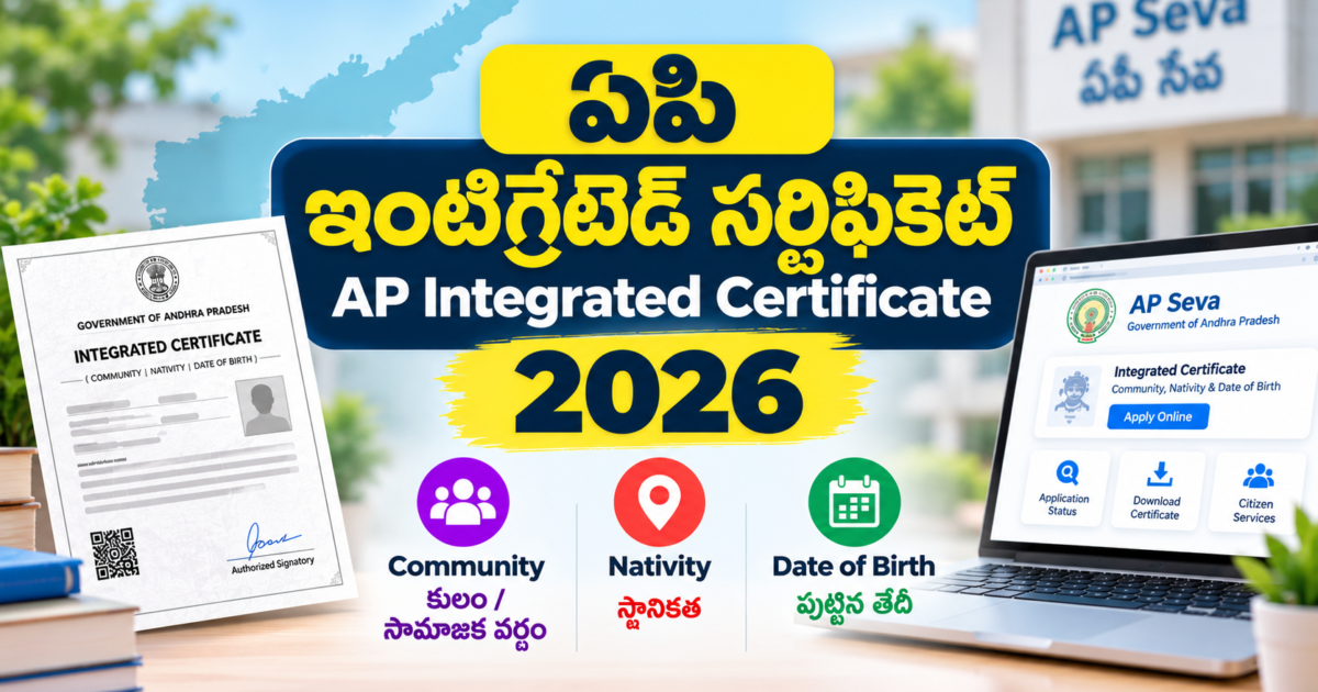 ఏపీ ఇంటిగ్రేటెడ్ సర్టిఫికెట్ 2026: ఆన్లైన్, ఆఫ్లైన్ దరఖాస్తు పూర్తి వివరాలు